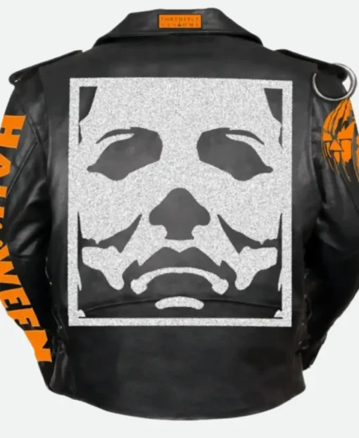Michael Myers Halloween Leather Biker Jacket - Image 2