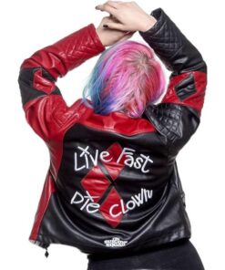Harley-Quinn-Live-Fast-Die-Clown-Leather-Jacket