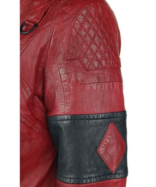 Harley Quinn Live Fast Die Clown Leather Jacket - Image 3