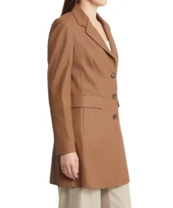 Alternative view of Addalyn Womens Plain Tan Brown Leather Coat