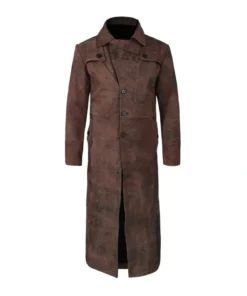 Alternative view of Aerin Suede Leather Brown Duster Coat