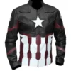 Avengers Infinity War Captain America Black Leather Jacket Front