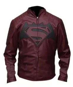 Leather Jackets Hub Mens Genuine Lambskin Leather Jacket (Red, Batman Vs Superman) - LJH1038