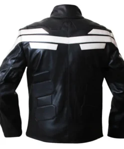 Chris Evans The Winter Soldier Captain America Black Leather Jacket Back