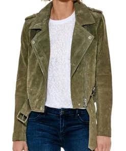 Colette Womens Suede Leather Biker Jacket