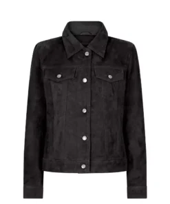 Colten Womens Suede Leather Trucker Jacket