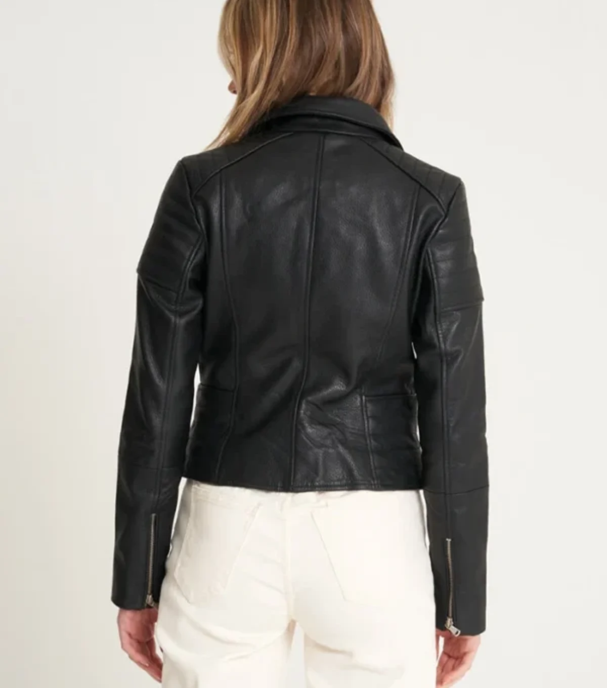 Deanna Womens Quilted Leather Moto Jacket - Image 5