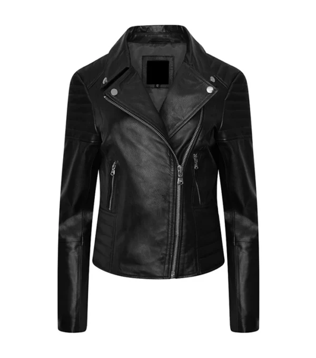 Deanna Womens Quilted Leather Moto Jacket - Image 4