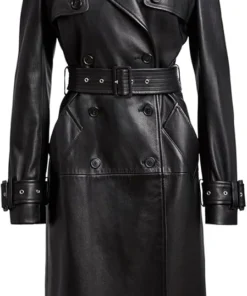 Desiree Womens Leather Full Length Trench Coat