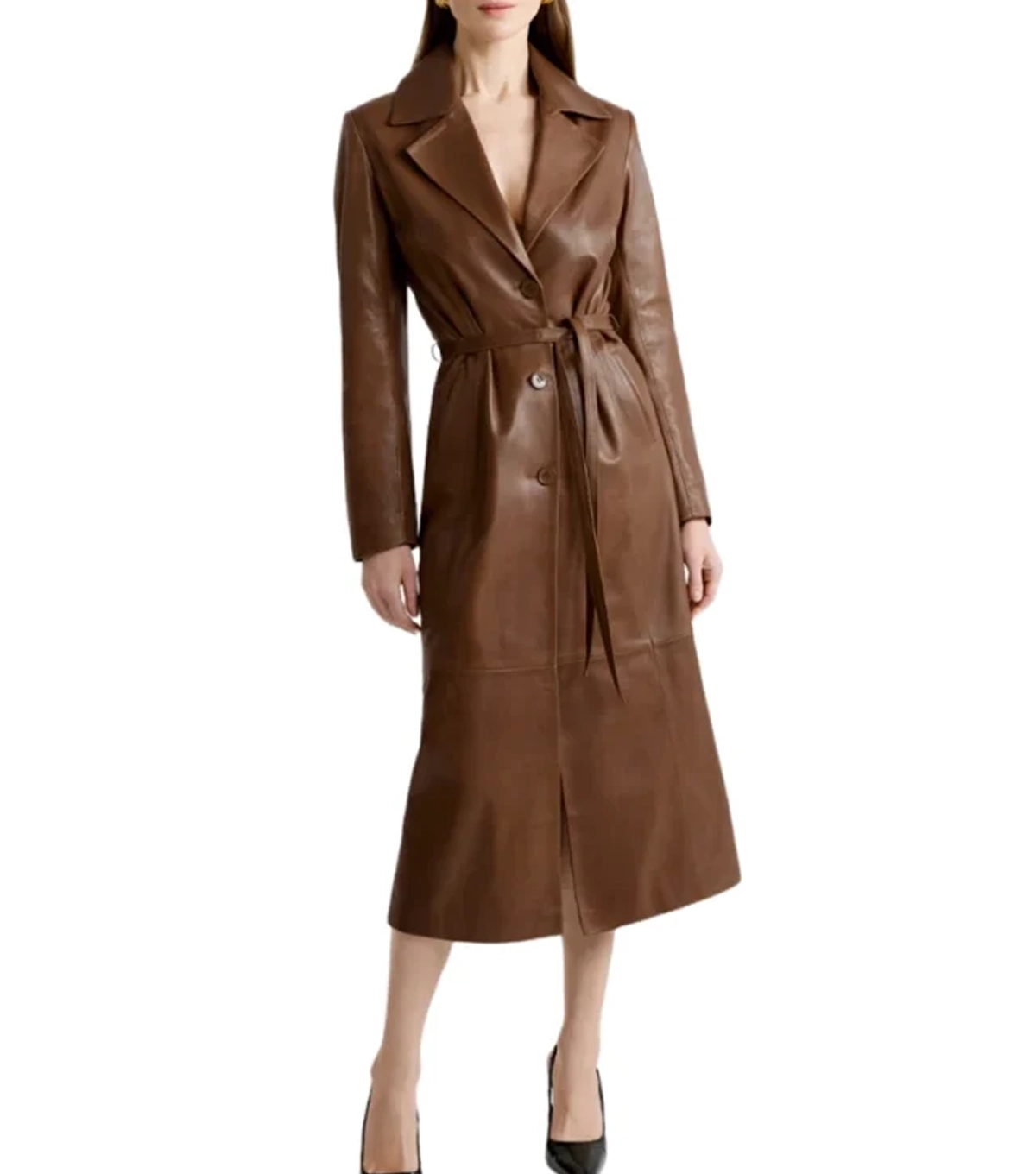 Douglas Womens Warm Toned Brown Trench Coat - Image 4