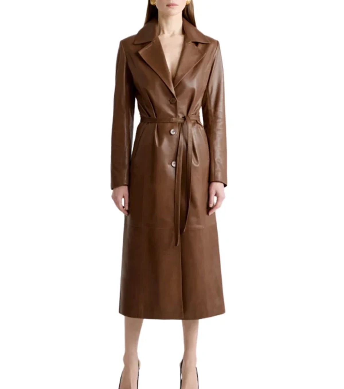 Douglas Womens Warm Toned Brown Trench Coat