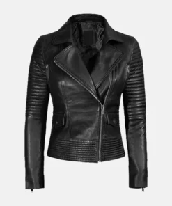 Gina Womens Slim Fit Quilted Leather Jacket
