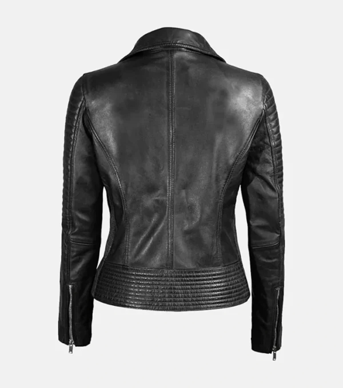 Gina Womens Slim Fit Quilted Leather Jacket - Image 3