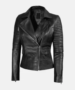 Alternative view of Gina Womens Slim Fit Quilted Leather Jacket