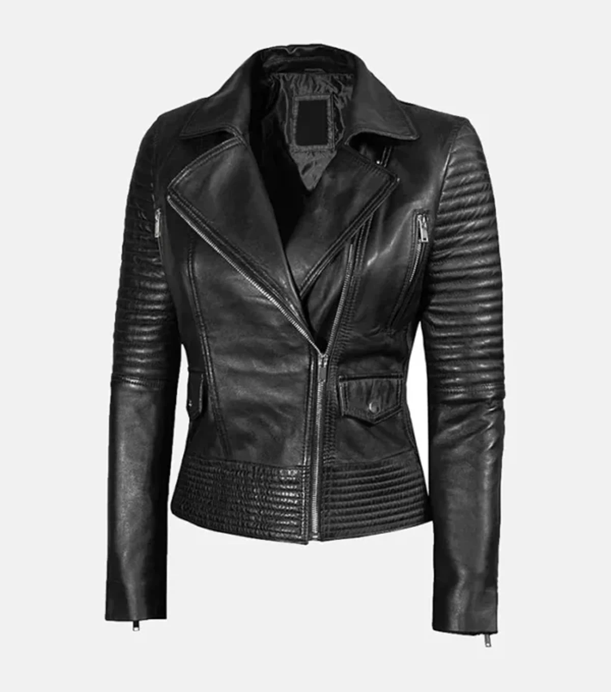 Gina Womens Slim Fit Quilted Leather Jacket - Image 2