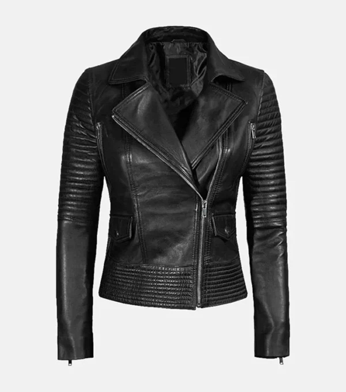 Gina Womens Slim Fit Quilted Leather Jacket