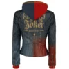 Iconic Diamond Pattern Red and Black Harley Quinn Leather Jacket