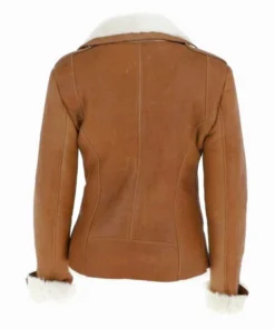 Alternative view of Izze Womens Shearling Brown Suede leather Jacket