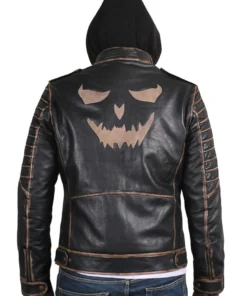 Brown-Rubboff@Joker Suicide Squad Halloween Leather Jacket