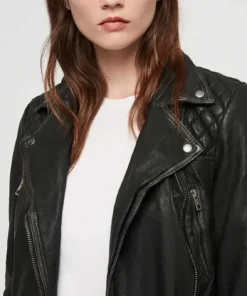 Alternative view of Lillie Womens Quilted Black Leather Jacket