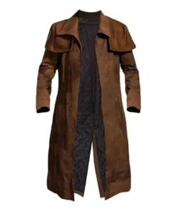 Men's Brown Suede Leather Fallout Duster Coat