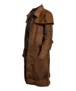Alternative view of Men's Brown Suede Leather Fallout Duster Coat