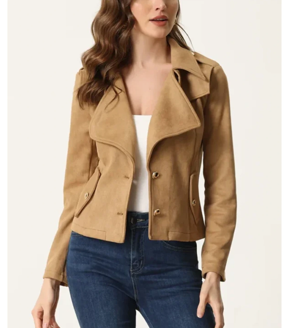 Navada Womens Soft Suede Leather Biker Jacket