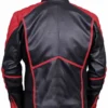 Red-Black@ Smallville Superman Red and Black Leather Jacket Back