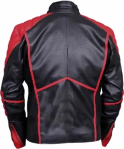 Red-Black@ Smallville Superman Red and Black Leather Jacket Back