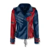 Suicide Squad Harley Quinn Red and Blue Leather Jacket