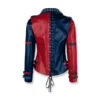 Suicide Squad Harley Quinn Red n Blue Leather Jacket