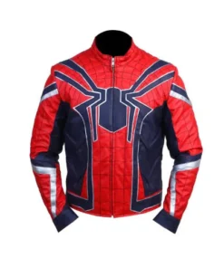 Tom Holland Spider Man Far from Home Red Leather Jacket