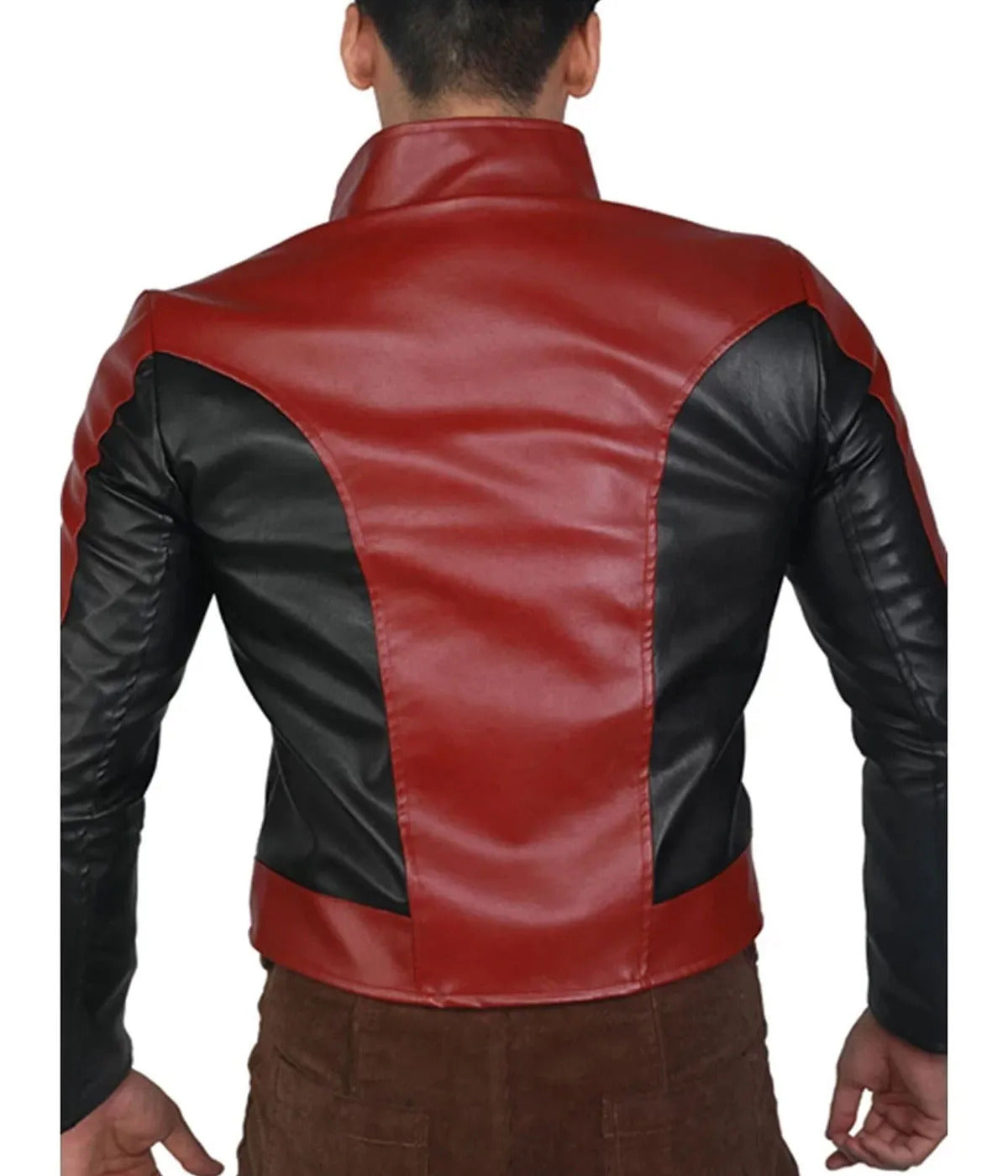 Tom Holland Spider-Man No Way Home Red Leather Jacket Back