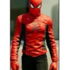 Tom Holland Spider-Man No Way Home Red Leather Jacket Front