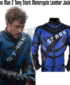 Tony Stark Iron Man Biker Leather Jacket