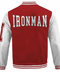 Tony Stark Iron Man Red Varsity Jacket
