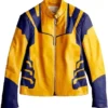 X-Men Yellow Viscose Biker Lining Leather Jacket