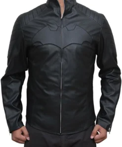 Christian Bale Batman Begins Black Leather Jacket