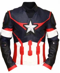 captain america civil war blue leather jacket