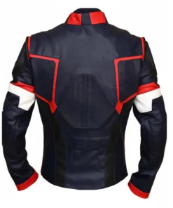 captain america civil war leather blue jacket