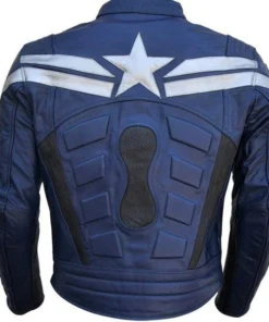 captain america winter soldier blue leather jacket