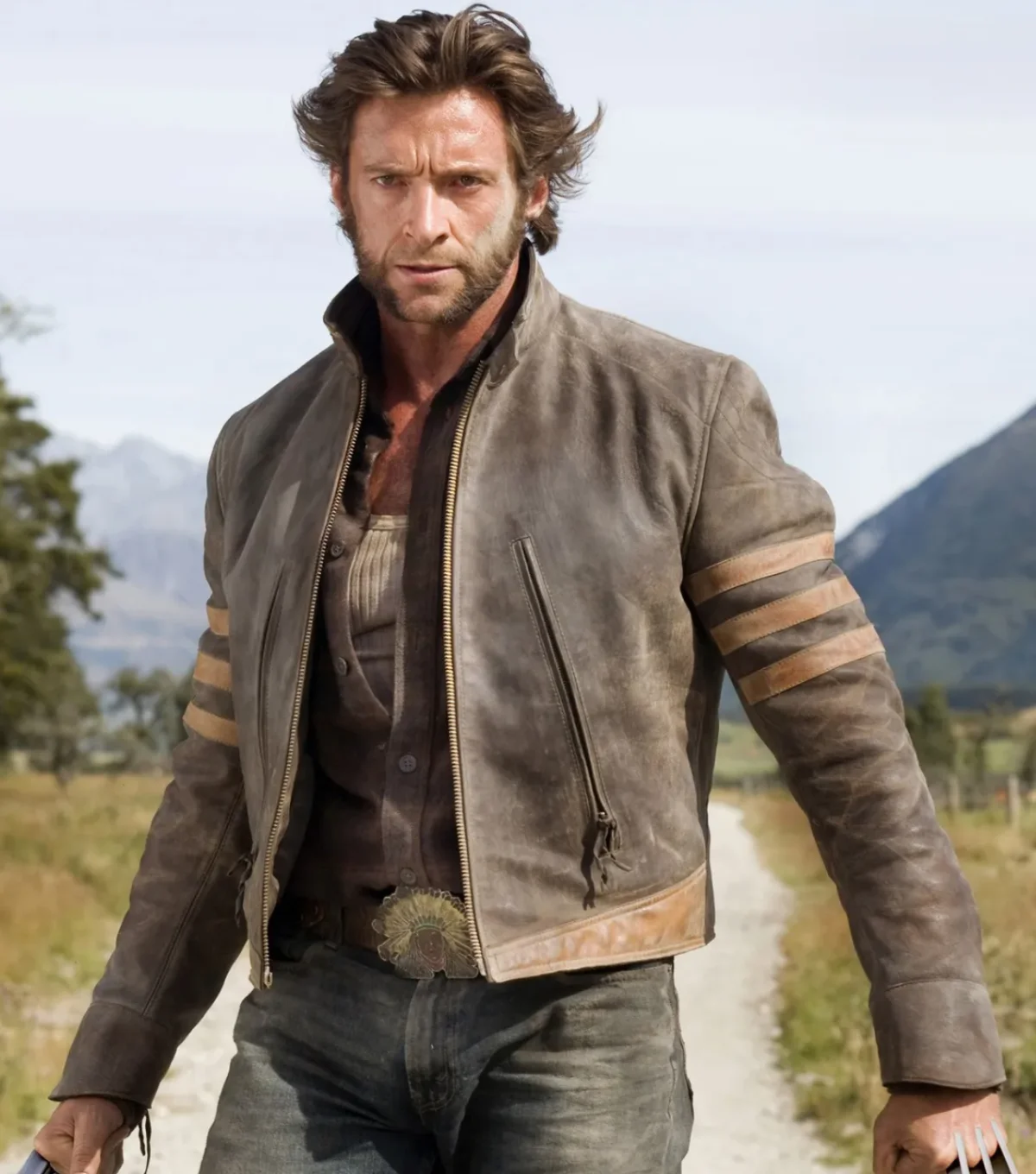 X-Men Origins Wolverine Brown Vintage Leather Jacket
