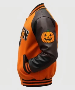 Alternative view of Halloween Pumpkin Crew Raglan Varsity Jacket