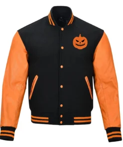 Alternative view of Happy Halloween College Style Unisex Varsity Jacket