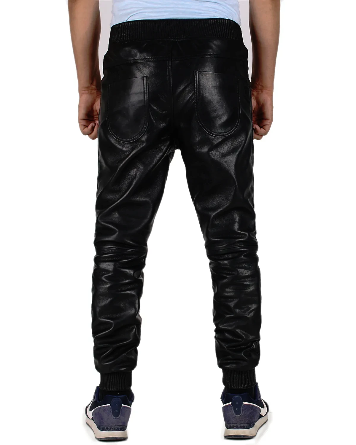 Delara Mens Black Leather Pants - Image 2
